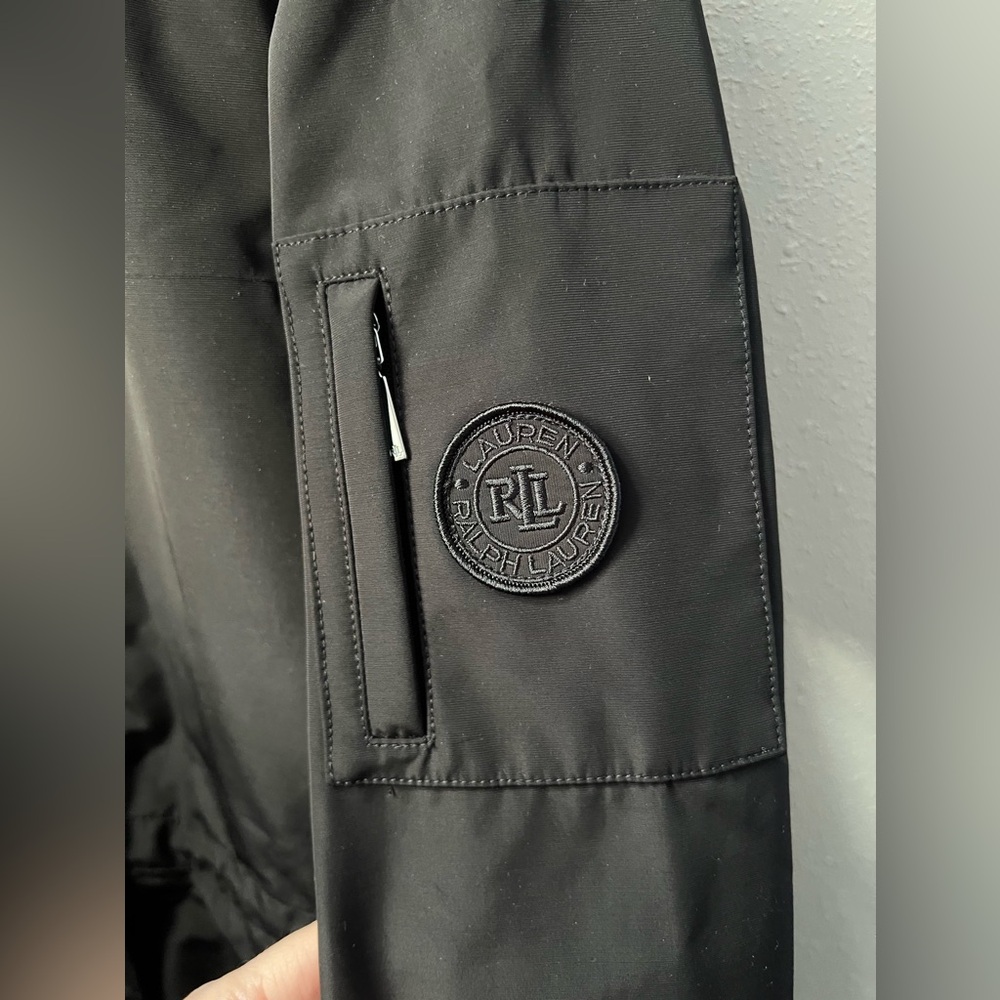 Lauren Ralph Lauren Water Repellent Cotton Blend Anorak in Black Size Large New - Picture 4 of 12